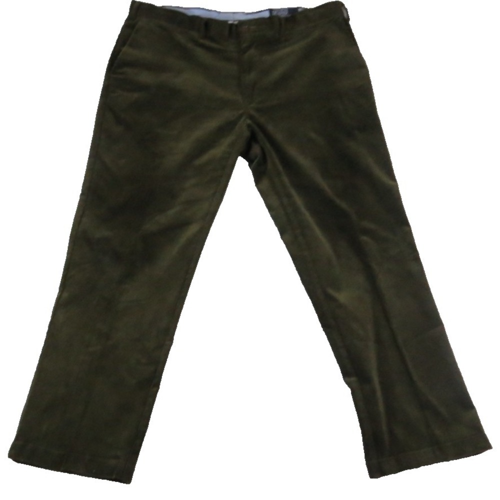 Polo Ralph Lauren Classic Fit Corduroy Pants Men 40x30 Dark Olive Green Stretch